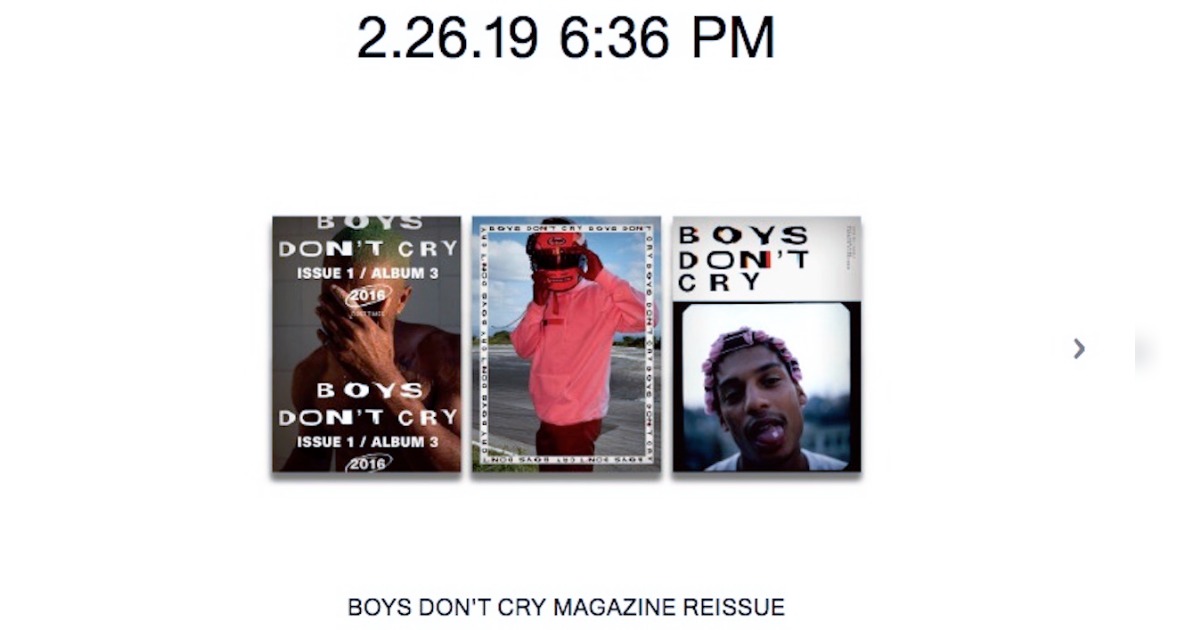 フランク・オーシャンが自身のZINE「Boys Don't Cry」を再版 | HIP HOP DNA